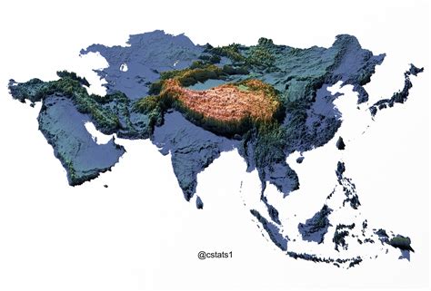 Asia Elevation Tiles : r/MapPorn