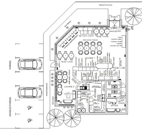 Architecture & Interior Designs: A Coffee Shop Floor Plan Design