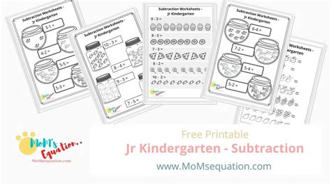 Subtraction Worksheets for Kindergarten - Color & Learn - Mom'sEquation
