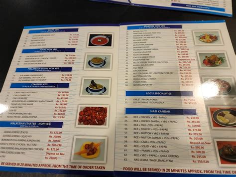 Menu at Nasi Kandar Pelita Halal Malaysian Cuisine, Chennai