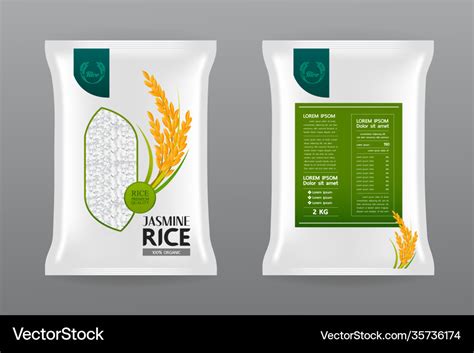 Premium rice product package mockup Royalty Free Vector