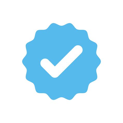 Blue verified tick, valid seal icon in flat style design isolated on ...