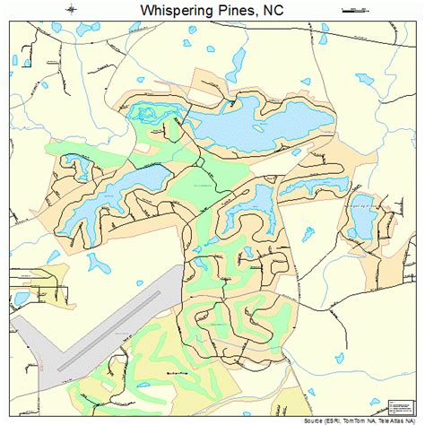 Whispering Pines North Carolina Street Map 3773140