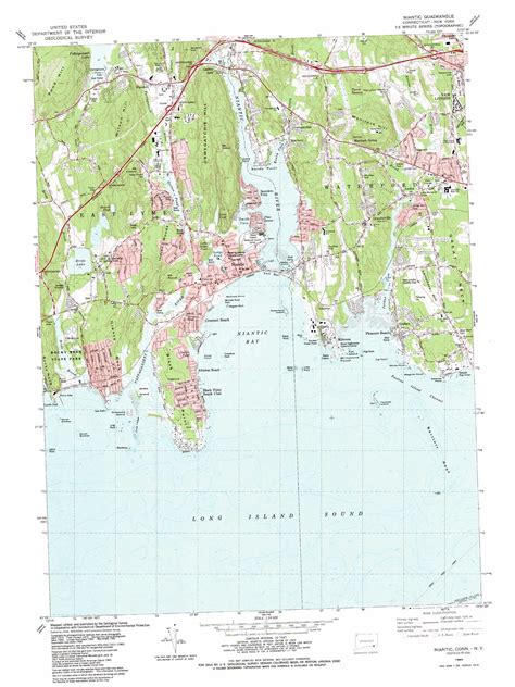 Niantic topographic map, CT, NY - USGS Topo Quad 41072c2