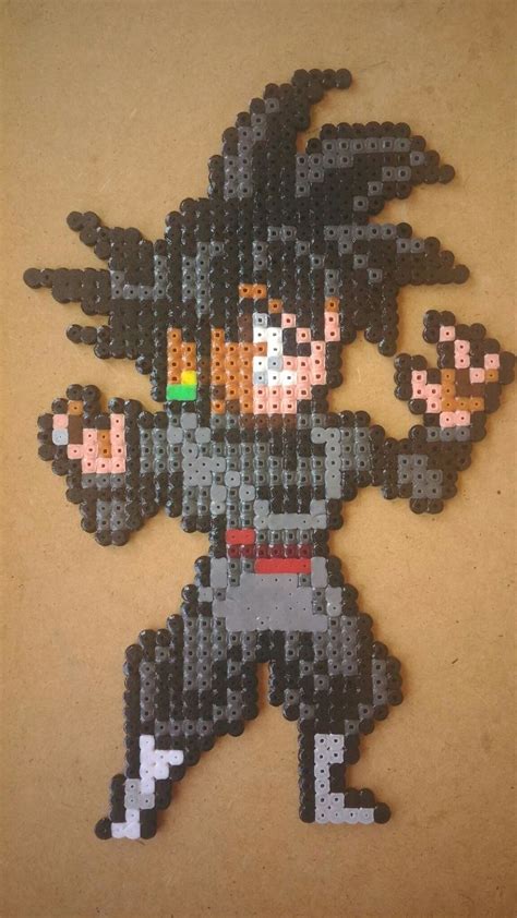 Black Goku - Dragon Ball Perler Beads | Plantillas hama beads, Decoración de origami, Manualidades