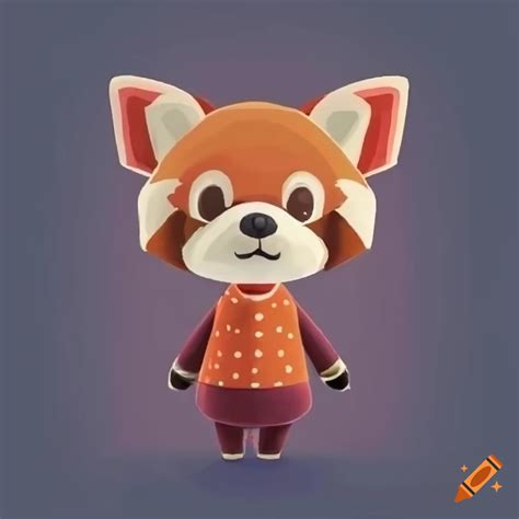 Red panda in animal crossing style on Craiyon