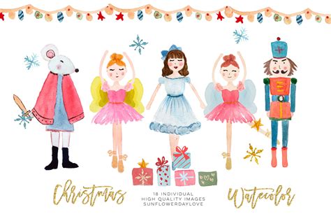 Nutcracker Clip Art, Christmas ballet illustration (402435) | Illustrations | Design Bundles