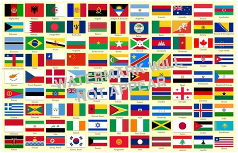 Educational Placemat: World Flags International Reversible Sturdy ...