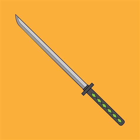 Samurai sword. Vector cartoon close-up illustration. 6623038 Vector Art at Vecteezy