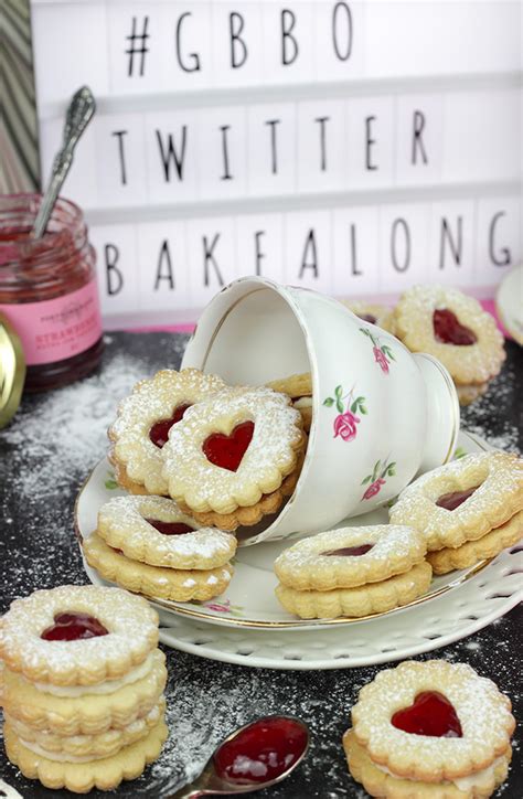 Great British Bake Off Bake Along - Jam Heart Sandwich Biscuits - Cakey ...