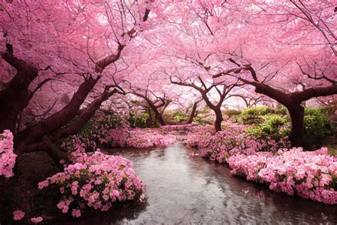 Cherry Trees In Bloom Wallpaper