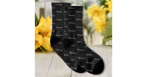 Custom Name Text Simple Elegant Personalized Socks | Zazzle