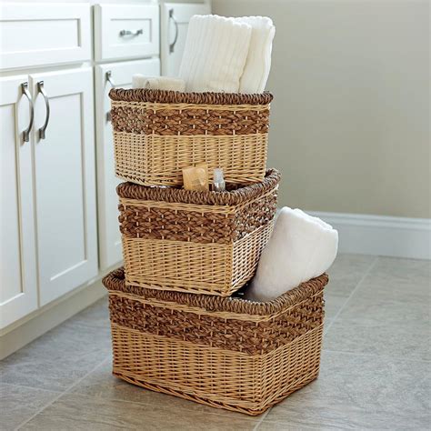 Household Essentials 9.9 in x 17.3 in Open Basket Set (3-Piece)-ML-2205 - The Home Depot