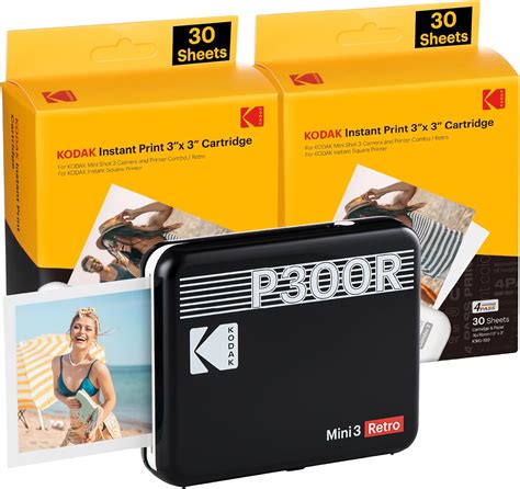 KODAK Mini 3 Retro 4PASS Portable Photo Printer 3x3 India | Ubuy