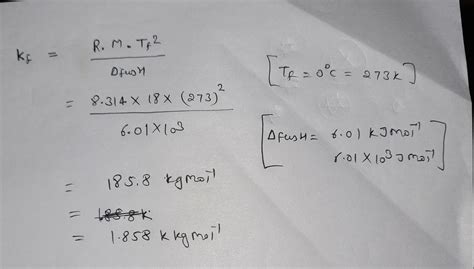 9. the molar enthalpy change of freezing of water is 6.01 kj/mol. value ...