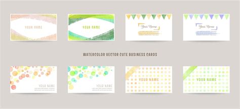 watercolor vector cute business cards 21565921 Vector Art at Vecteezy