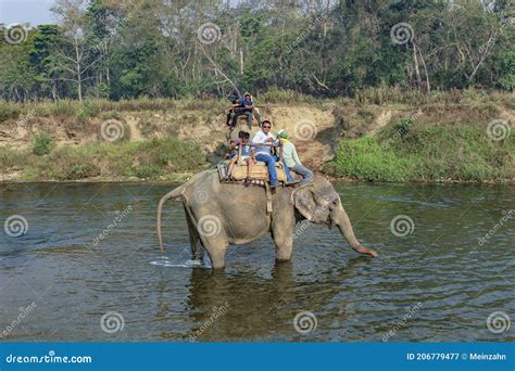 People on an Elephant Safari at Chitwan National Park in Nepal Editorial Photography - Image of ...