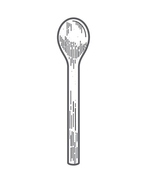 wooden spoon utensil sketch 11375145 Vector Art at Vecteezy