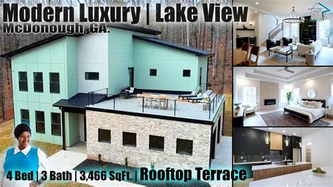 Modern Lake Front New Built Home in Mcdonough, GA. Lake Dow Estates | Rooftop Terrace | Luxury ...