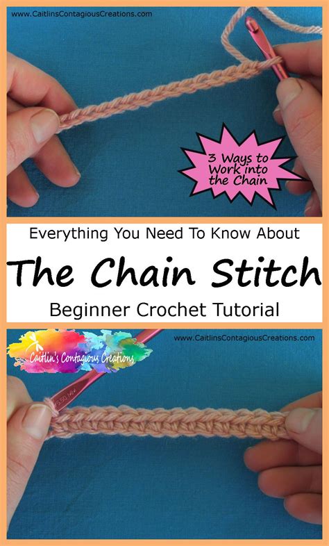 Chain Stitch Crochet Tutorial - Caitlin's Contagious Creations | Crochet chain stitch, Crochet ...