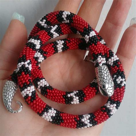 Red Snake Bead Crochet Necklace – NoveltyStreet