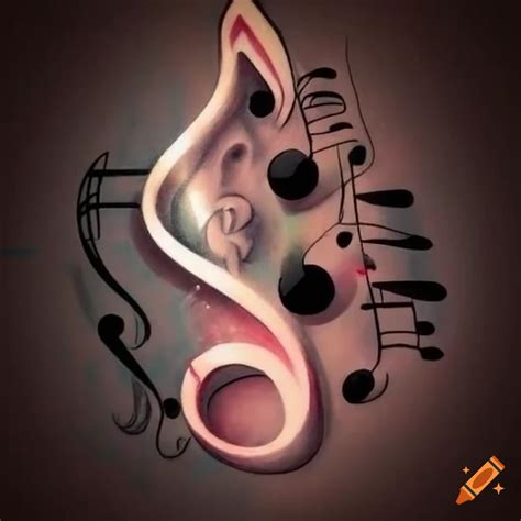 Stylish musical notes tattoo design on Craiyon