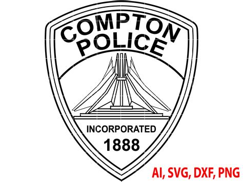 Compton Police Badge Logo Seal Custom Ai Vector SVG - Etsy