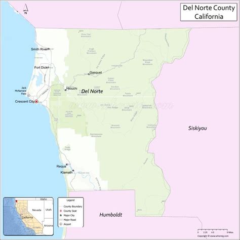 Map of Del Norte County, California - Where is Located, Cities ...