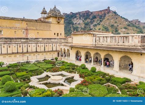 Sheesh Mahal Courtyard at the Amer Fort in Jaipur Stock Image - Image of courtyard, castle ...