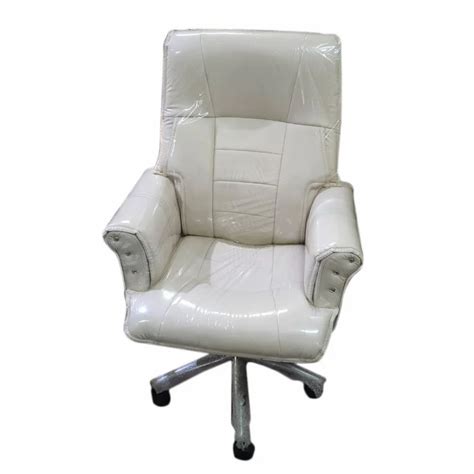 Leather Mid Back Director Office Chair, Fixed Arm, White at ₹ 10000 in ...