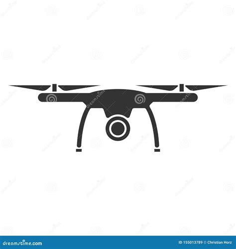 Simple Flat Black and White Drone Icon Stock Vector - Illustration of symbol, isolated: 155013789