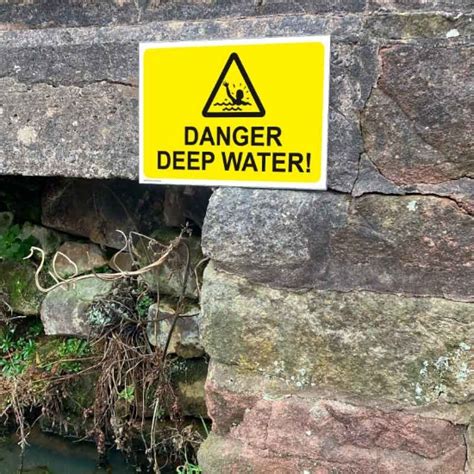 JAF Graphics. Danger Deep Water Sign