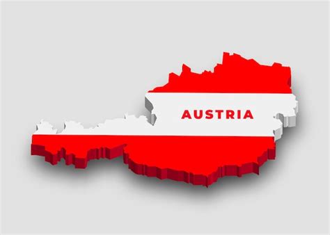 Premium Vector | 3d map of Austria with flag