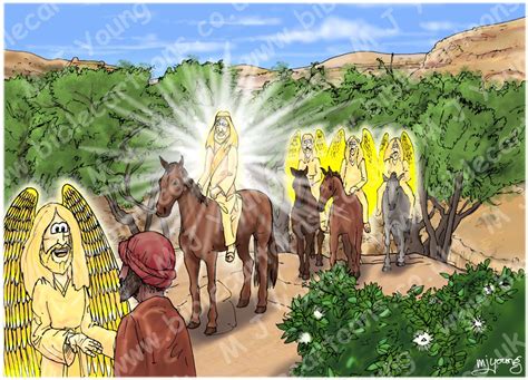 Zechariah 01 - 8 Symbolic Visions - Man amongst the Myrtle trees | Bible Cartoons