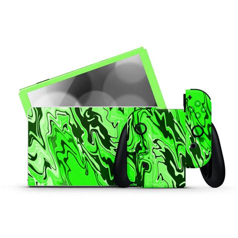 Green Marbling Nintendo Switch OLED Skins | KO Custom Creations