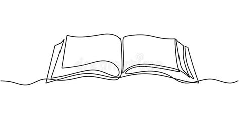 One line drawing, open book. Vector object illustration, minimalism ...