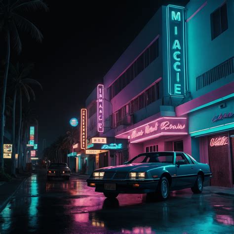 Premium Free ai Images | miami vice neon lights