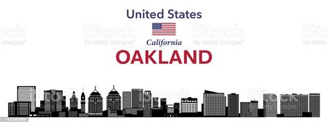 Oakland Skyline Silhouette Vector Illustration Stock Illustration ...