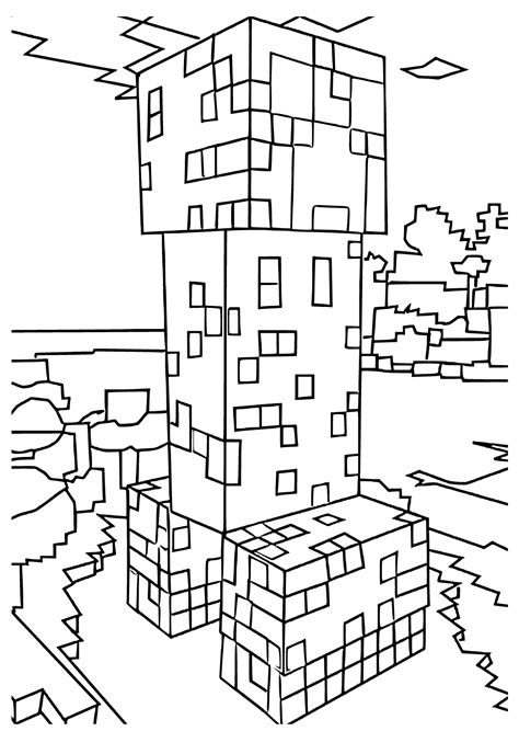 Free Printable Minecraft House Coloring Page, Sheet and Picture for ...