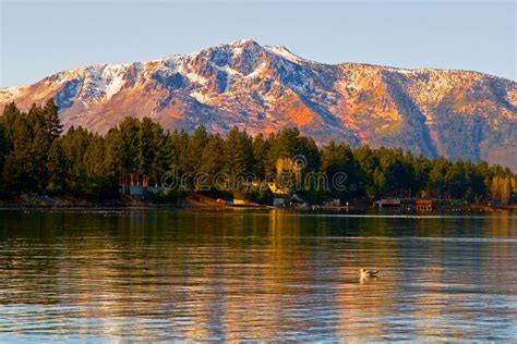 Lake Tahoe at sunset stock image. Image of quiet, clouds - 4310551