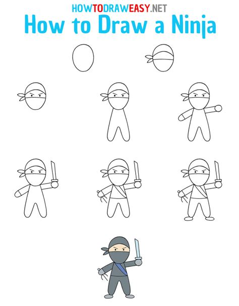 How to Draw a Ninja for Kids - How to Draw Easy