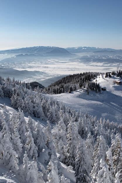 Premium Photo | Snowy mountains with panoramic view