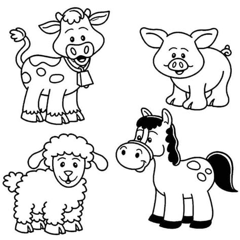 Farm Animal Head Coloring Pages