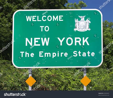 Welcome New York Road Sign Stock Photo 93305092 - Shutterstock