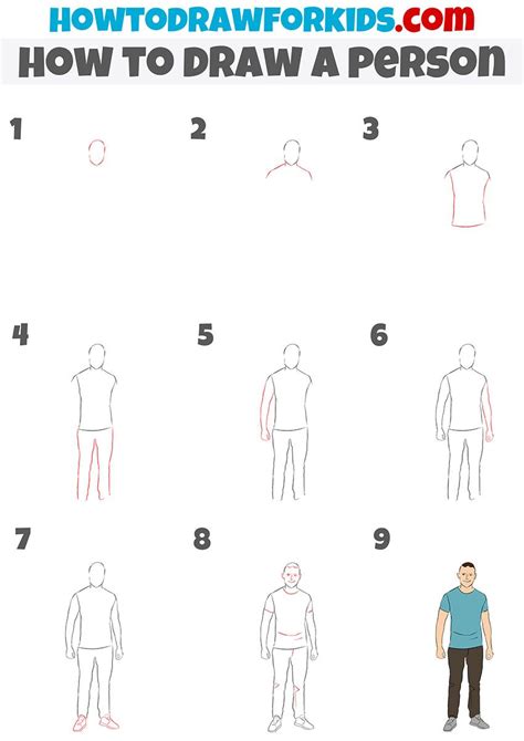 How to draw a person step by step – Artofit