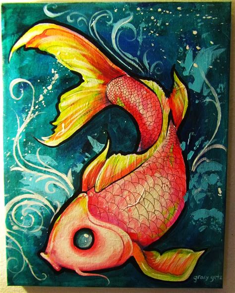 Simple Fish Painting at PaintingValley.com | Explore collection of ...