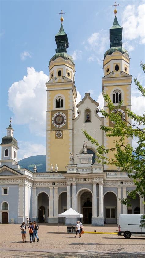 BRIXEN - BRESSANONE, ITALY - AUGUST 31, 2019: View of Cathedral Square, Showing Cathedral with ...