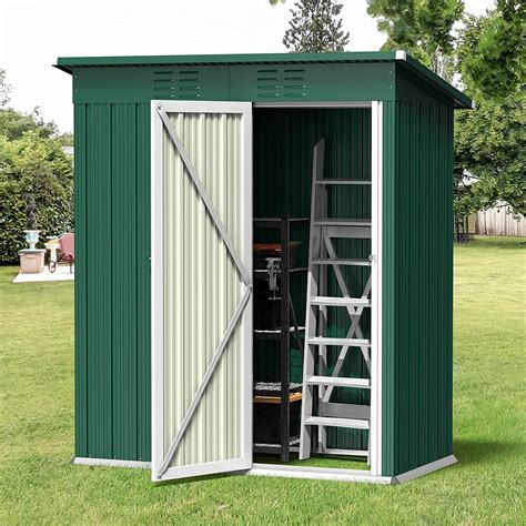 Aiho 5' x 3' Outdoor Storage Shed Clearance, Metal Outdoor Storage ...