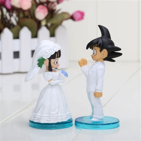 Dragon Ball Goku Chi-Chi Wedding PVC Figure Toys 8cm 3inch Set 2Pcs