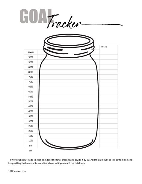 Free printable goal tracker | Many options and designs